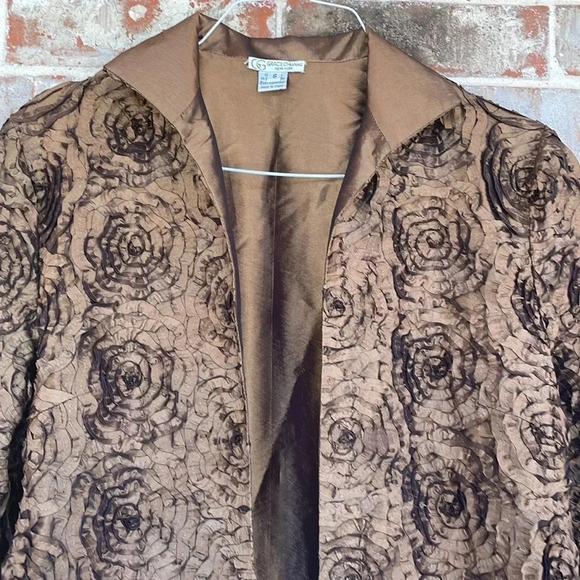 Grace Chuang New York Metallic Open Textured Cardigan Jacket Size 6 - Picture 2 of 12